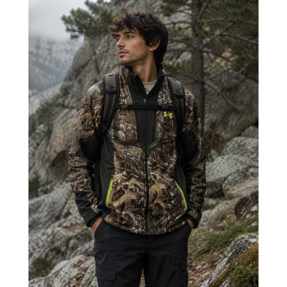 Under Armour Jacket Mens L Ayton Camo UA Storm Realtree Hunting Gorpcore